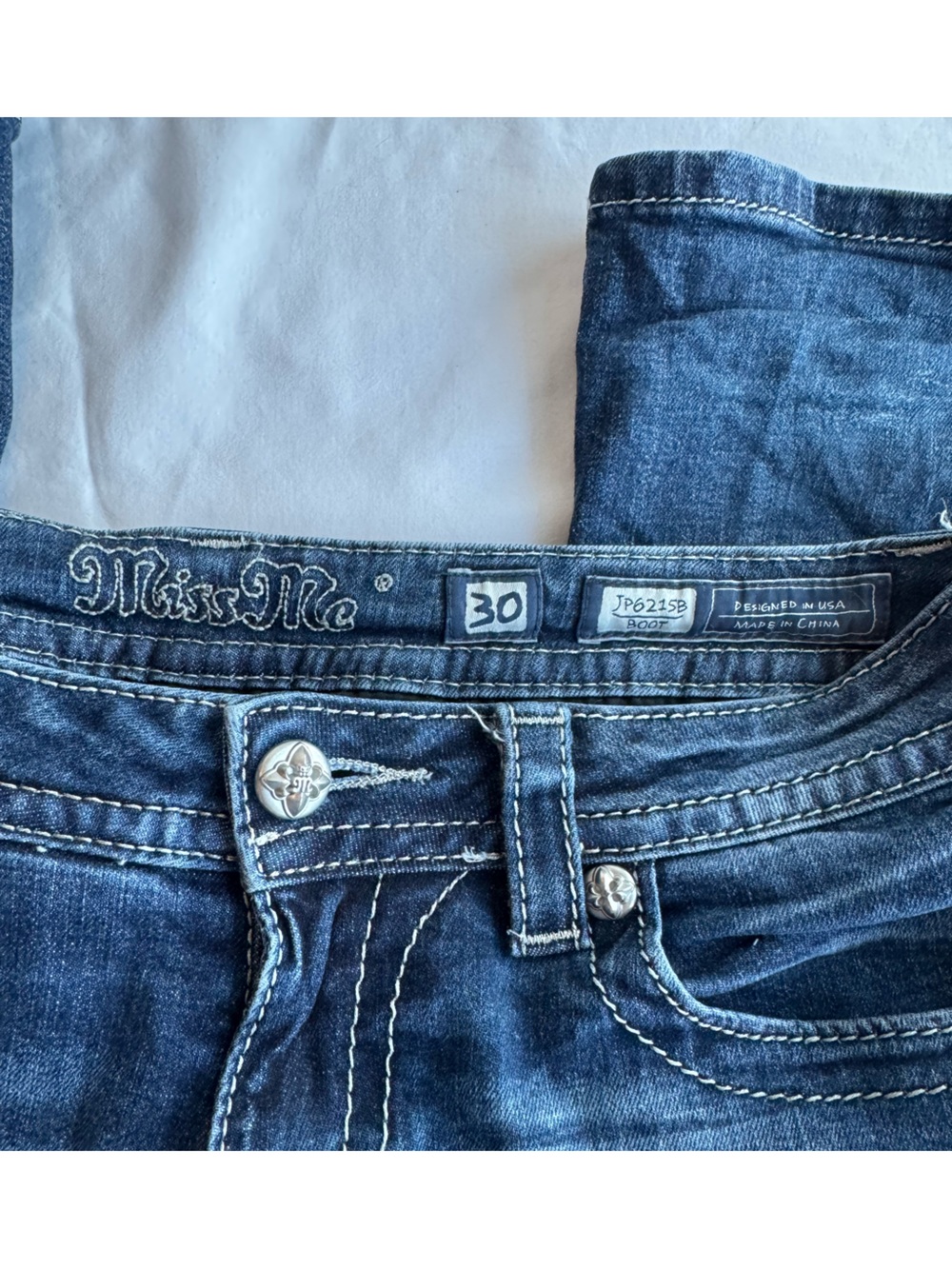 Y2K Miss Me Black Sequin Flap Pocket Bootcut Jeans Size 30 Low Rise Bootbarn - Picture 4 of 14